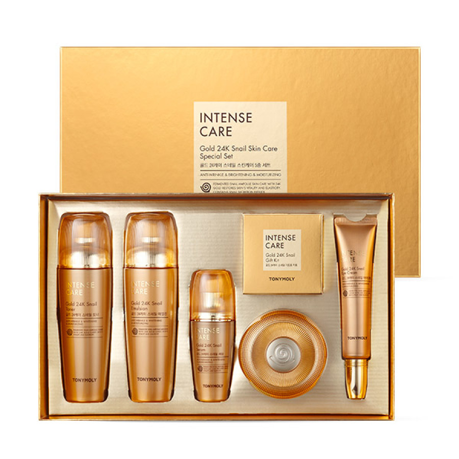 TONYMOLY INTENSE CARE 24K Gold トライアルセット TONYMOLY Intense Care Gold 24K Snail 3pcs Gift Set Toner